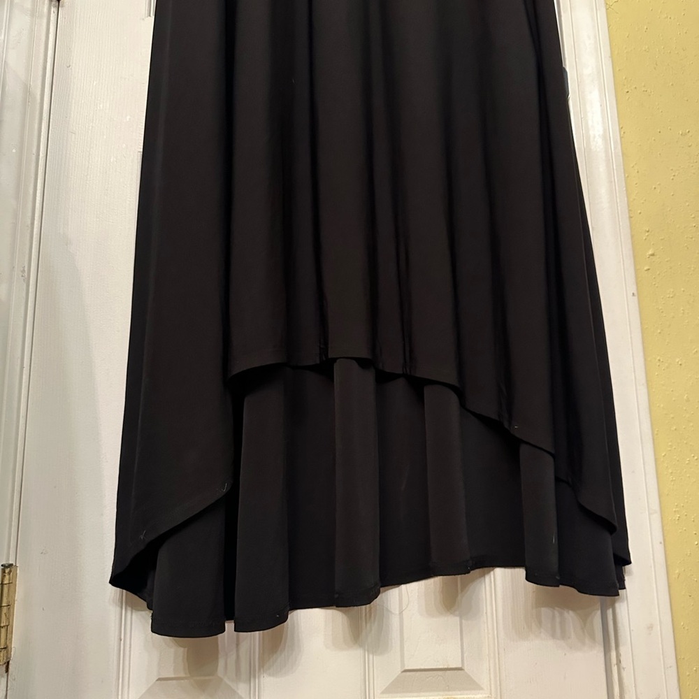 Lane Bryant Strappy Caged Cutout Front Black High Low Maxi Dress - Picture 4 of 8